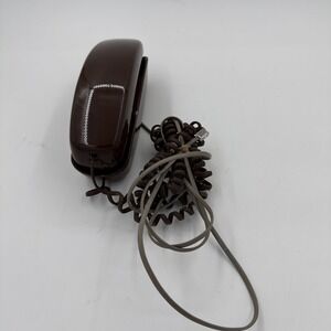 Vintage Western Electric Bell Brown Trimline Push Button Wall Telephone Untested